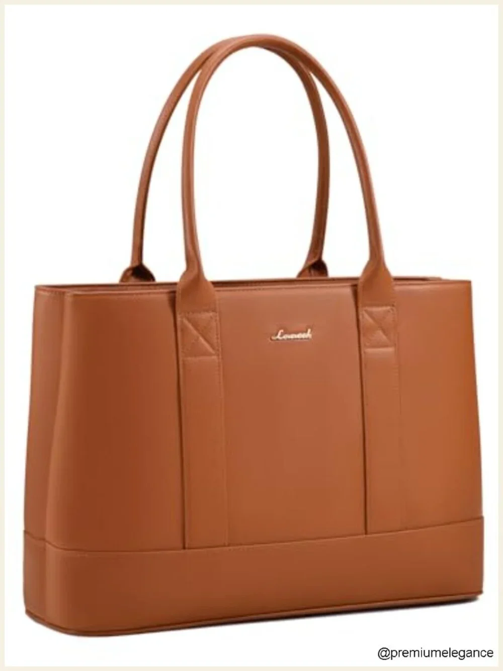 Waterproof PU Leather Laptop Tote Bag 15.6 inch Work Shoulder Bag
